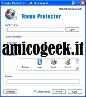 Proteggere giochi e programmi con password