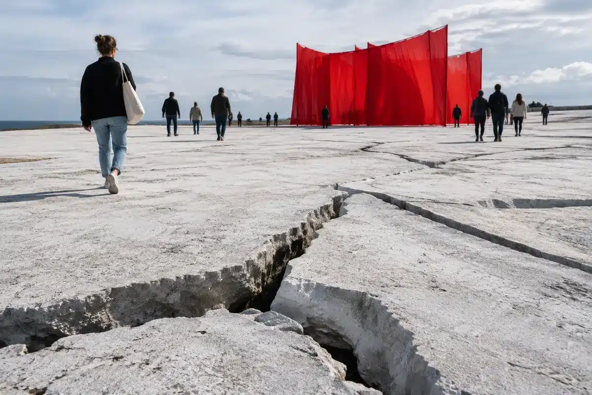 Gradiva in rosso sbarca tra il Cretto di Burri e Marettimo