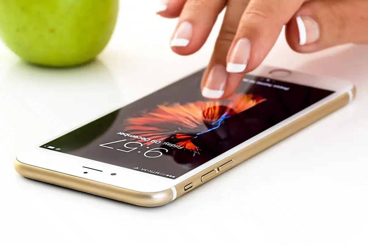 Dettaglio interno di smartphone e chip per illustrare il processore Snapdragon